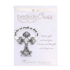 Roman Bedside Cross With 13 Crystals Figurine, 2.5"