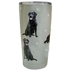 E&S Pets Black Labrador Stainless Steel Tumbler, 20 Oz.