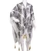 Amanda Blu Black/White Floral Print Women's Ruana Wrap