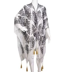 Amanda Blu Black/White Floral Print Women's Ruana Wrap