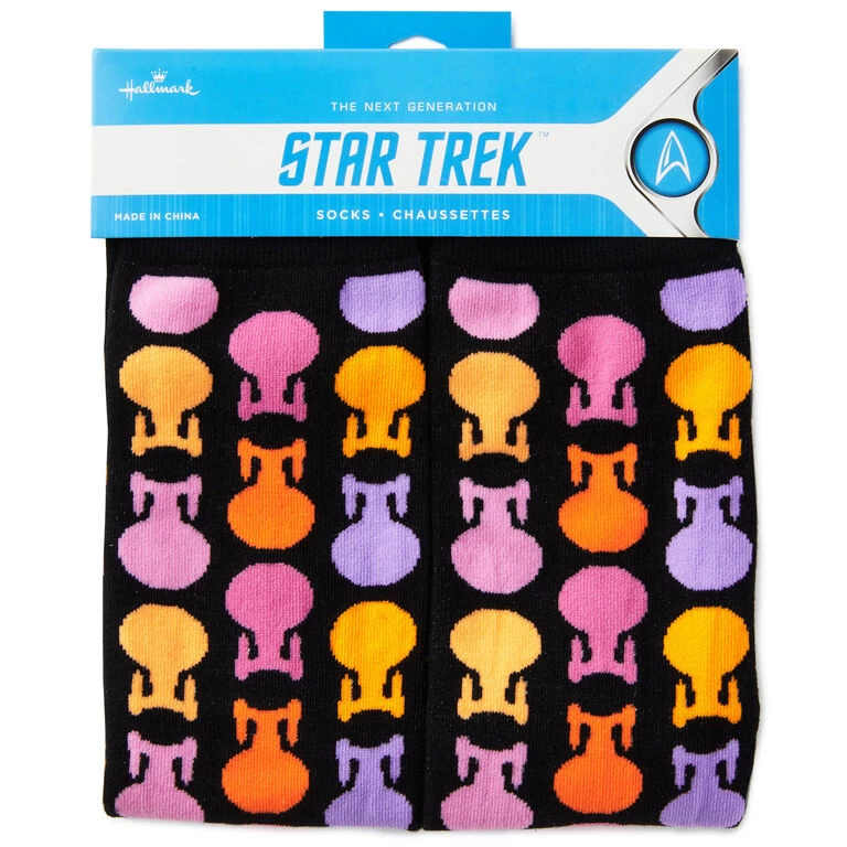 Hallmark Star Trek: The Next Generation⢠Colorful U.S.S. Enterprise Novelty Crew Socks - Image 2