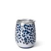 Swig Leopard Noir Stainless Steel Stemless Wine Glass, 14 Oz.