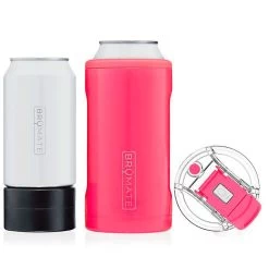 BruMate Neon Pink Stainless Steel 3-in-1 Can Cooler, 12/16 Oz.