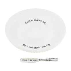 Mud Pie Cheese Ball Serving Tray And Spreader, Set Of 2