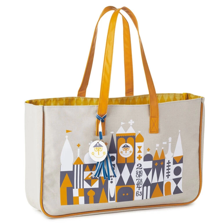 Hallmark Walt Disney World 50th Anniversary "it's A Small World" Canvas Tote Bag