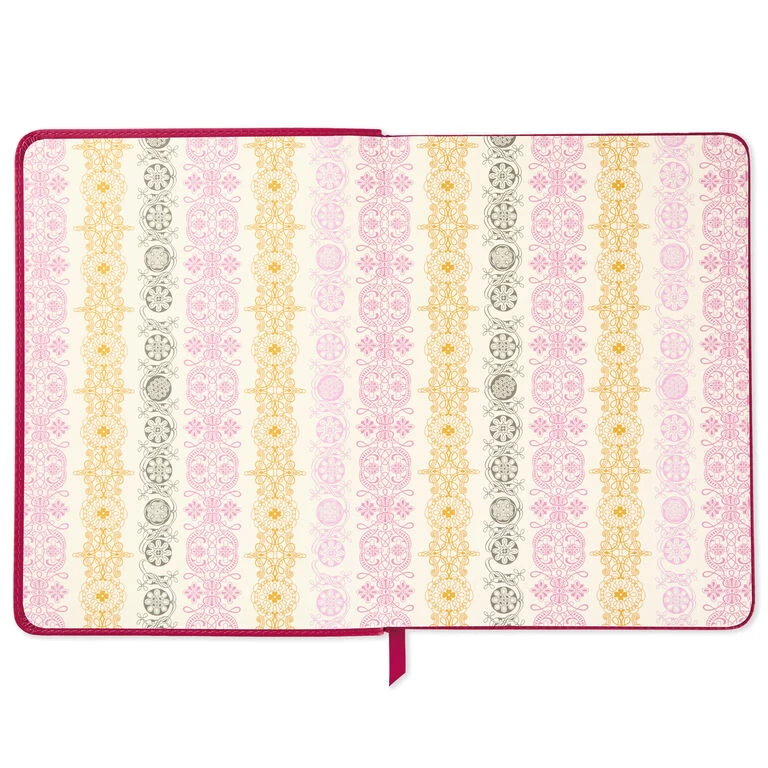 Hallmark Embossed Border Fuchsia Faux Leather Notebook - Image 3