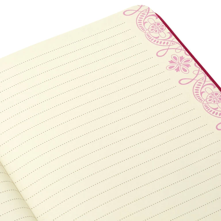 Hallmark Embossed Border Fuchsia Faux Leather Notebook - Image 7