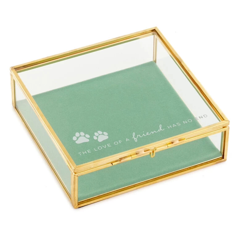 Hallmark The Love Of A Friend Glass Pet Memory Box, 5x5