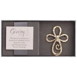 Gold Cross Giving Pin