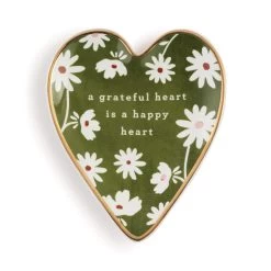 Demdaco Grateful Art Heart Trinket Dish