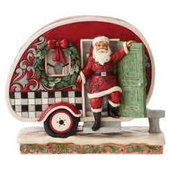 Enesco Jim Shore Highland Glen Santa's Camper Figurine, 6.5"