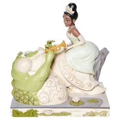 Enesco Jim Shore Disney Tiana And Louis White Woodland Figurine, 7.5"