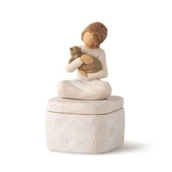 Willow Tree Kindness Girl With Cat Figurine Keepsake Box