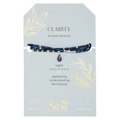Silver, Lapis And Amethyst Wrap Bracelet/Necklace With Teardrop Charm