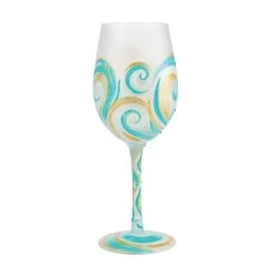 Enesco Lolita Ridin' The Waves Handpainted Wine Glass, 15 Oz.