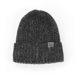 Britt’s Knits Black Ribbed Knit Men's Beanie Hat