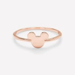 Pura Vida Delicate Mickey Mouse Rose Gold Ring, Size 6