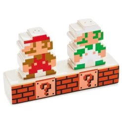 Hallmark Nintendo Super Mario Bros.Ā® Mario And Luigi Salt And Pepper Shakers, Set Of 3
