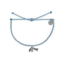 Pura Vida Orca Charm Sky Blue Bitty Braid Bracelet