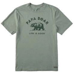 Life Is Good Papa Bear Sage Green Men's T-Shirt, X-Large