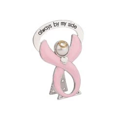 Roman Pink Ribbon Always By My Side Bedside Angel, 2.5"