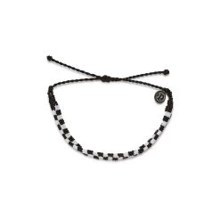 Pura Vida Black Woven Seed Bead Checkerboard Bracelet