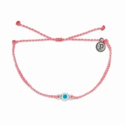 Pura Vida Eye Bead Charm On Pink Bracelet