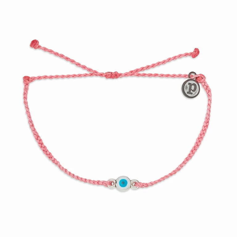 Pura Vida Eye Bead Charm On Pink Bracelet