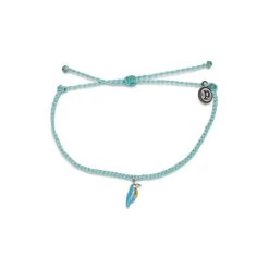 Pura Vida Seafoam Braided Bracelet With Toucan Bird Charm