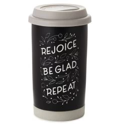 Hallmark Rejoice Repeat Ceramic Travel Mug, 12 Oz.