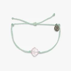 Pura Vida Shell Charm Seafoam Bitty Braid Bracelet