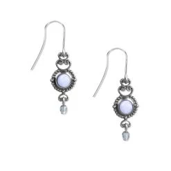 Silver Forest Silver-Tone Filigree And Blue Stone Drop Earrings
