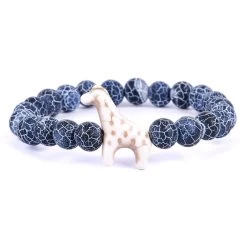 Fahlo Blue River Stone Giraffe Trek Bracelet