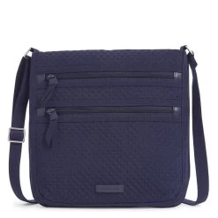 Vera Bradley Triple Zip Hipster In Classic Navy Microfiber