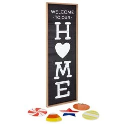 Hallmark Welcome Home Front Porch Sign With Seasonal Decorations, 16.5x47.25