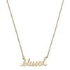 Worn Gold Julia Blessed Script Delicate Chain Necklace, 16"