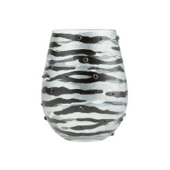 Lolita Sophisticated Safari Handpainted Stemless Wine Glass, 20 Oz.